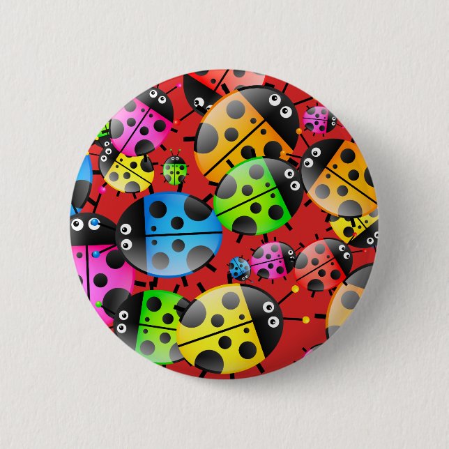 Ladybug Wallpaper 2 Inch Round Button (Front)
