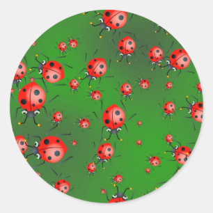 Ladybug Wallpaper Classic Round Sticker
