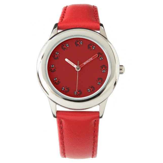 Ladybug Watch Cute Ladybird Wrist Watch Bug Gifts (Front)