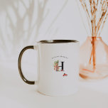 Ladybug Watercolor Floral Monogram Coffee Mug<br><div class="desc">Trendy personalized design. These mugs make the perfect gift. Add your custom wording to this design by using the "Edit this design template" boxes on the right hand side of the item, or click the blue "Customize it" button to arrange the text, change the fonts and colours and to also...</div>
