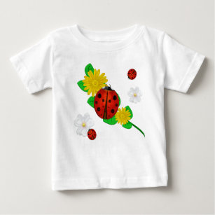Ladybug Whimsey 3D Folk Art Baby T-Shirt