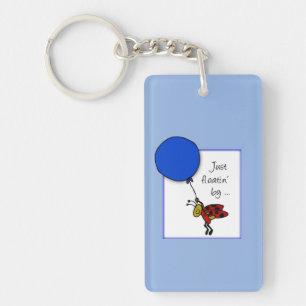 Ladybug With Blue Balloon, Thinking of You Keychain