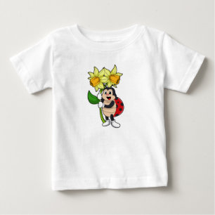 Ladybug with Flower Daffodil Baby T-Shirt