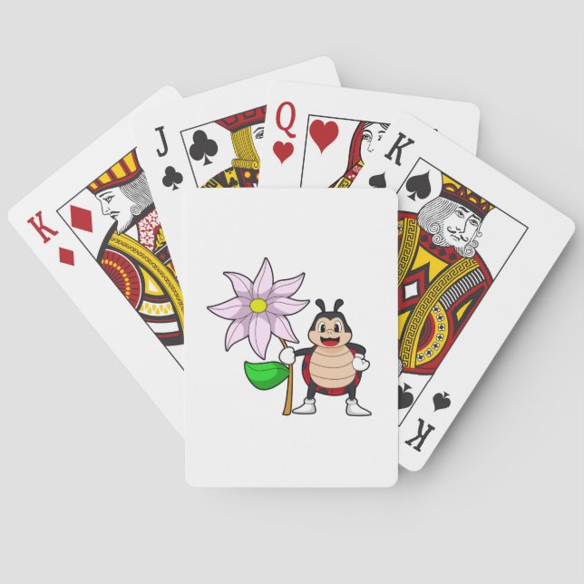 Ladybug with Flower.PNG Playing Cards (Back)