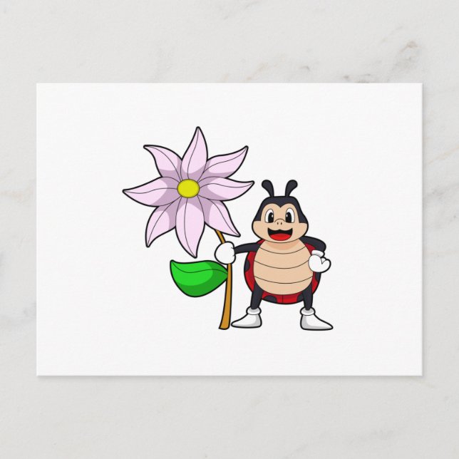 Ladybug with Flower.PNG Postcard (Front)