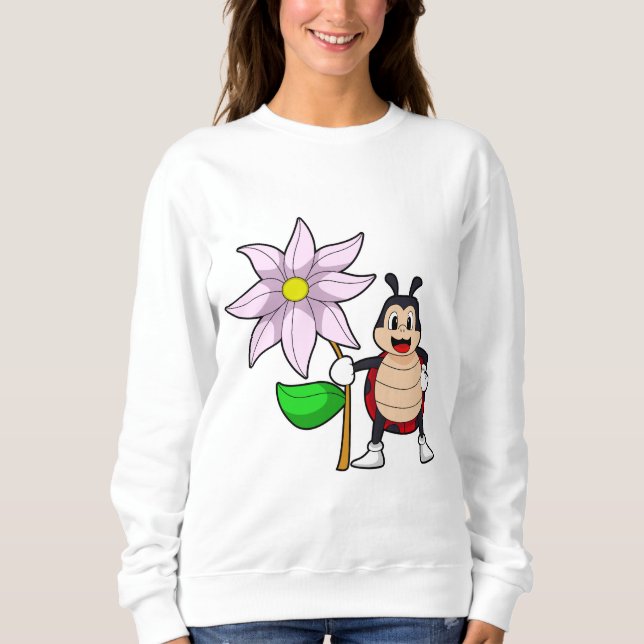 Ladybug with Flower.PNG Sweatshirt (Front)