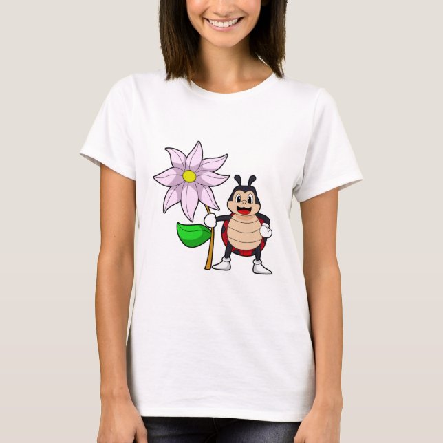 Ladybug with Flower.PNG T-Shirt (Front)