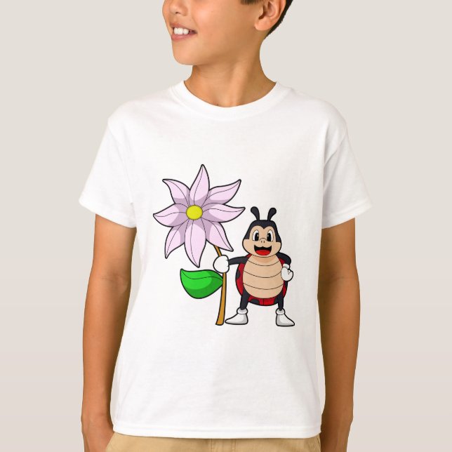 Ladybug with Flower.PNG T-Shirt (Front)
