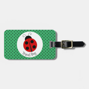 Ladybug with Polka Dots Design Luggage Tag
