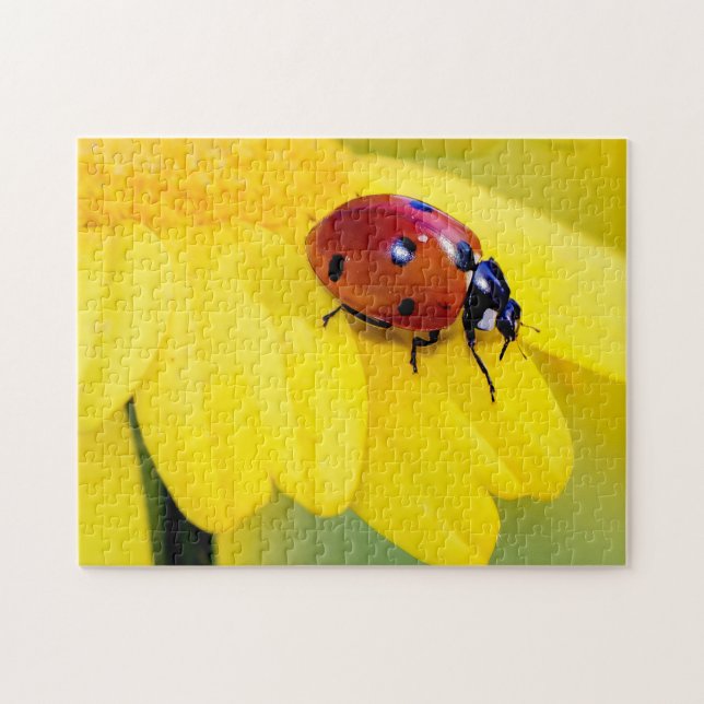 Ladybug Yellow Flower Photo Puzzle (Horizontal)