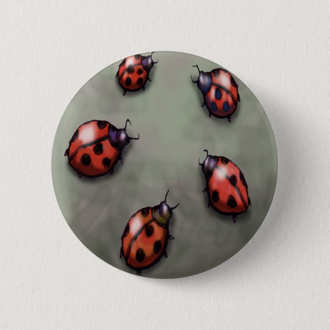 Ladybugs 2 Inch Round Button (Front)