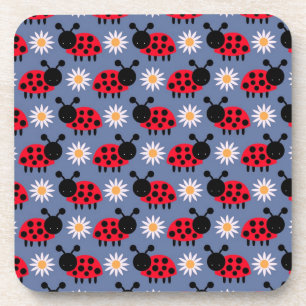 Ladybugs and Daisies Pattern Coaster