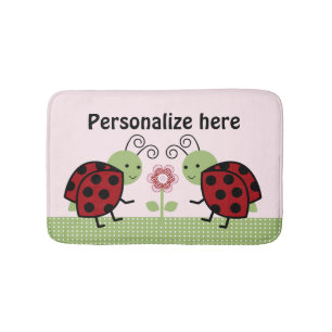 Ladybugs and Flower Girls Kid's Bath Mat