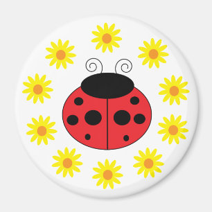 Ladybugs and Flowers Magnet