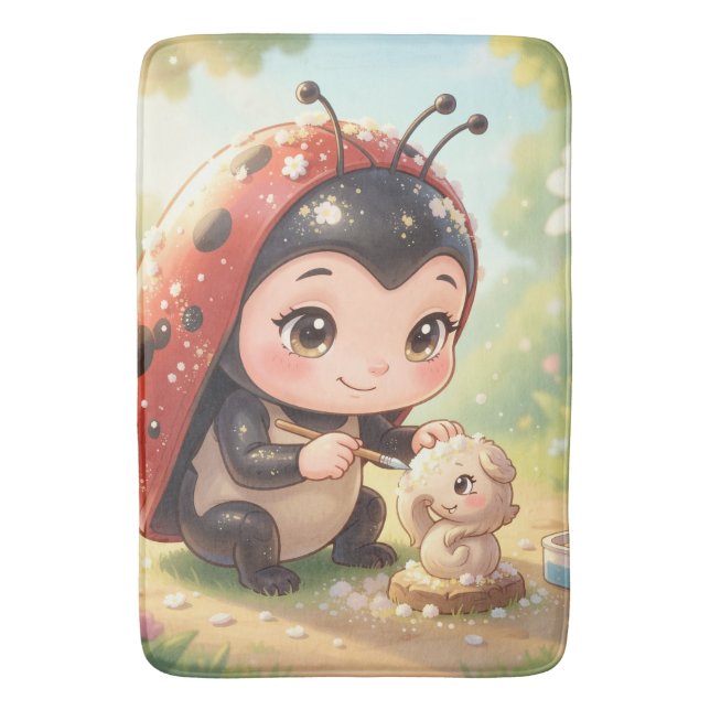 Ladybugs and the Hidden Nectar Kingdom.2 Bath Mat (Front Vertical)