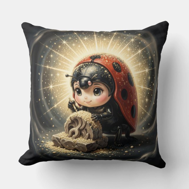Ladybugs and the Hidden Nectar Kingdom.4 Throw Pillow (Front)