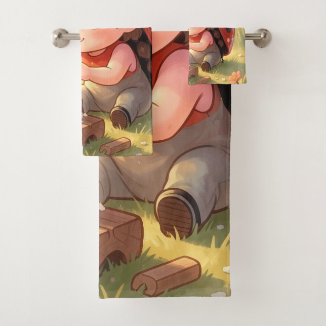 Ladybugs and the Hidden Nectar Kingdom Bath Towel Set (Insitu)