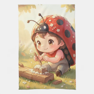 Ladybugs and the Hidden Nectar Kingdom Kitchen Towel