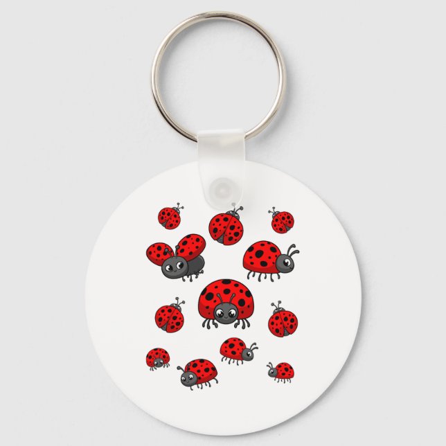 Ladybugs Art For Boy Girl Kid Toddler Insect Ladyb Keychain (Front)