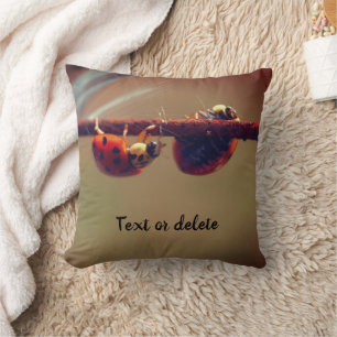 Ladybugs Balancing Personalized Throw Pillow