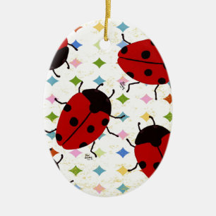 LADYBUGS CERAMIC ORNAMENT