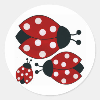 Ladybugs Classic Round Sticker