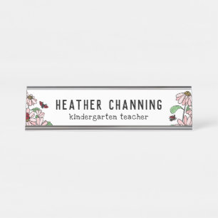 Ladybugs & Daisies Teacher Desk  Desk Name Plate
