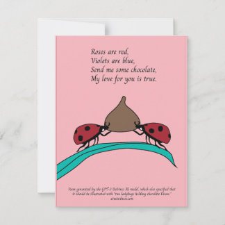 Ladybugs et chocolat carte générée par l'IA