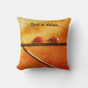 Ladybugs Follow The Leader Abstract Personalized Throw Pillow