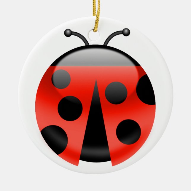 LadyBugs for Luck Ceramic Ornament (Front)