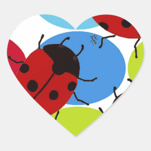 LADYBUGS HEART STICKER