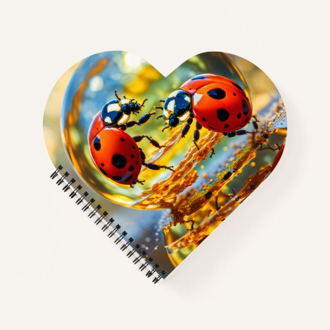 Ladybugs in a drop of water notebook (Front)