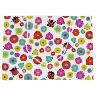 Ladybugs in the Garden Amongst the Flowers Large Gift Bag