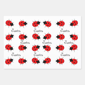 Ladybugs Individual Wrapping Paper Sheet Sets