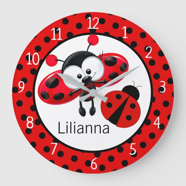 Ladybugs Large Clock (Front)