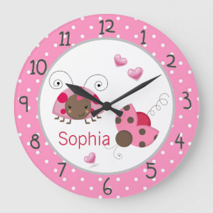 Ladybugs Large Clock