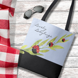 Ladybugs Lovely Blue Should Tote Bag