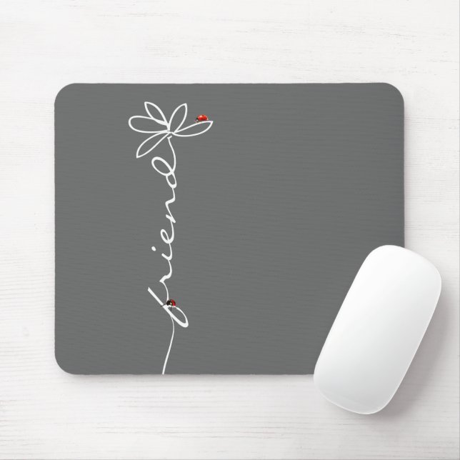 Ladybugs on Doddle Daisy On Grey Mouse Pad (With Mouse)