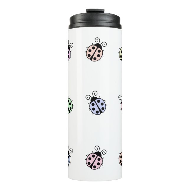 Ladybugs Pastel Multicolor Thermal Tumbler (Front)