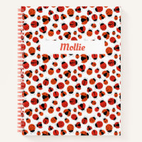 Ladybugs Pattern Customizable Spiral Notebook
