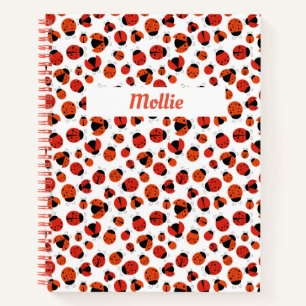 Ladybugs Pattern Customizable Spiral Notebook