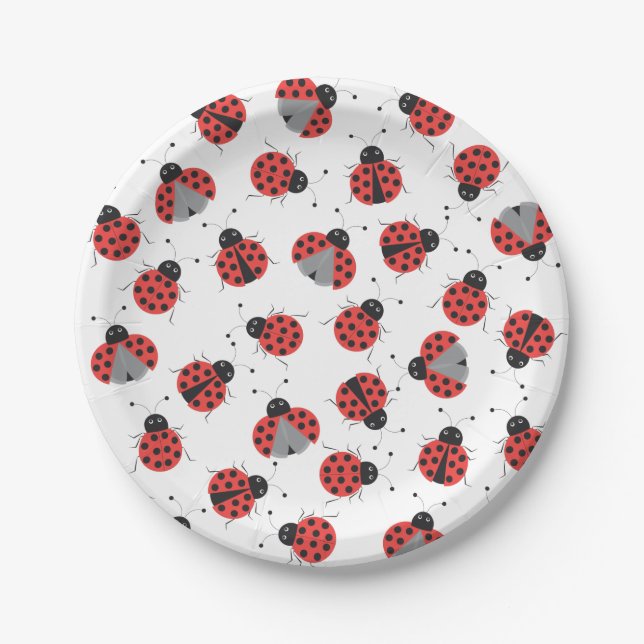 Ladybugs pattern paper plate (Front)