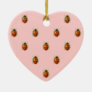Ladybugs Pattern with customizable Name Jessica Ceramic Ornament