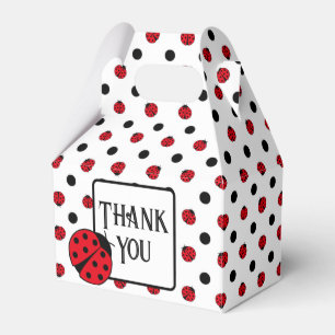 Ladybugs retro polka dots favor box