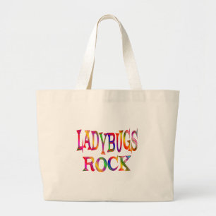 Ladybugs Rock Large Tote Bag