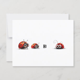 Ladybugs Saying Hi Postcard
