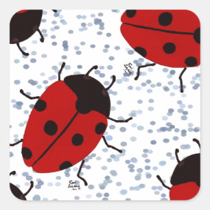 LADYBUGS SQUARE STICKER