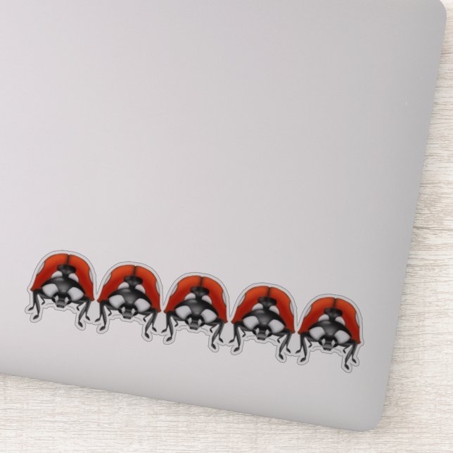ladybugs Stand  Row Laptop Stickers (Detail)