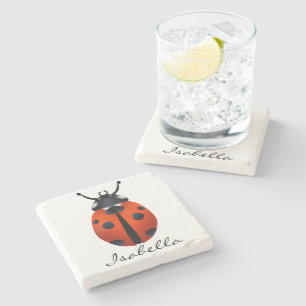 Ladybugs Stone Coaster