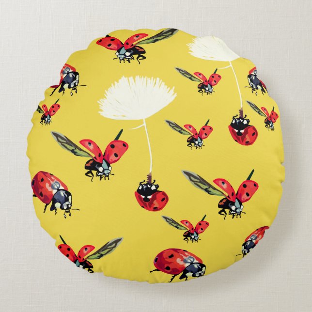 Ladybugs throw cushion (Front)